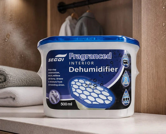 Segoi Fragranced DEHUMIDIFIER 500ml Lavender Scent - Absorbs moisture for mildew removal