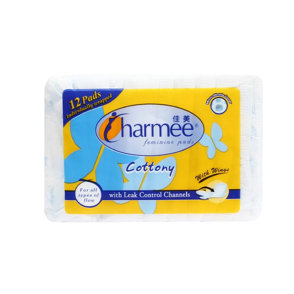 1 CASE - Charmee ALL FLOW Cottony Sanitary Napkin w/ Wings 12's x 24 packs