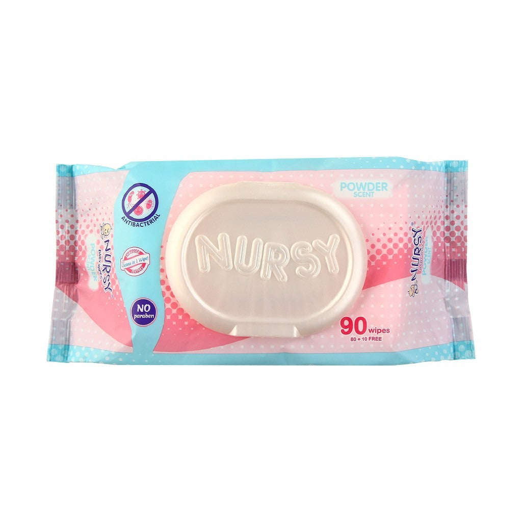 [BUNDLE OF 4 or 24] - Nursy Baby Wipes Powder Scent 90's