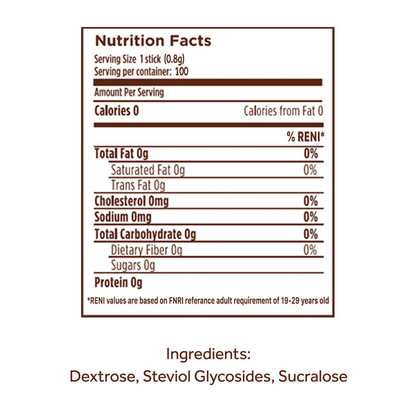 1 CASE - PURE VIA STEVIA 100 Zero Calorie Sweetener - Stevia Sweetener, Sugar Free - (100 Sticks x 12 Boxes)