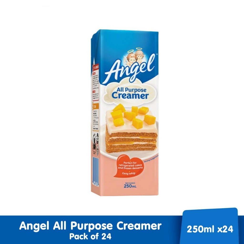 Angel All Purpose Creamer 250ml x 24pcs (1 Case) - Perfect for Cakes & Frozen Desserts, Easy Whip