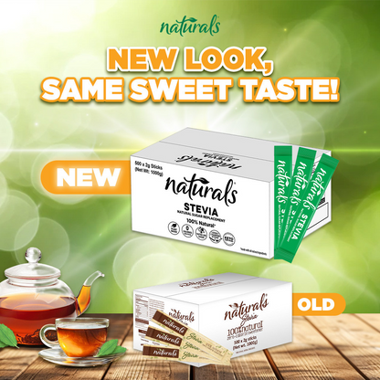 1 CASE - NATURALS STEVIA 500 Zero Calorie Sweetener - Natural Stevia Sweetener, Sugar Free - (500 Sticks)