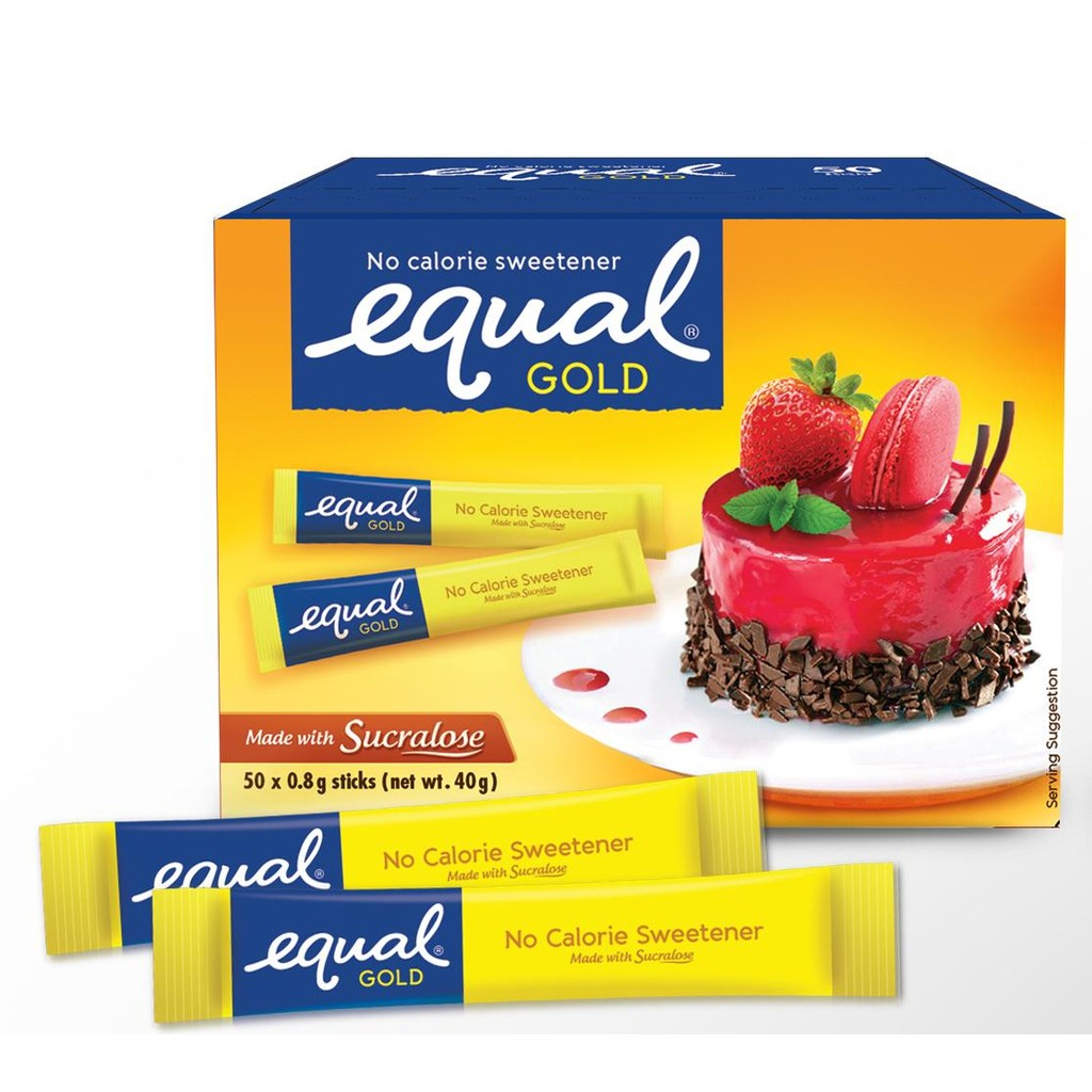 1 CASE - EQUAL GOLD 50 Zero Calorie Sweetener - Keto Diet Friendly, Diabetic Friendly -  (50 Sticks x 12 Boxes)