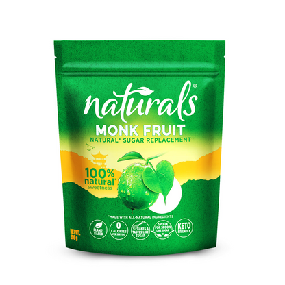 1 CASE - NATURALS MONK FRUIT 200G Zero Calorie Sweetener - Natural Sweetener, Sugar Free - (200g x 12 Packs)