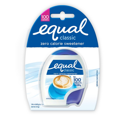 1 CASE - EQUAL CLASSIC TABLET 100 Zero Calorie Sweetener - Sugar Substitute, Diabetic Friendly - (100 Tablets x 12)