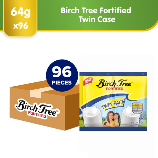 Birch Tree Fortified Powdered Milk Twin Pack 64g x 96 packs - 1 CASE