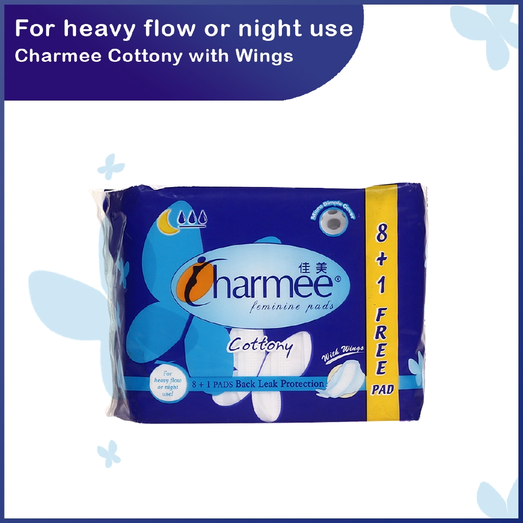1 CASE - Charmee Cottony HEAVY FLOW or Night Use w/ wings (8's x 36 packs)