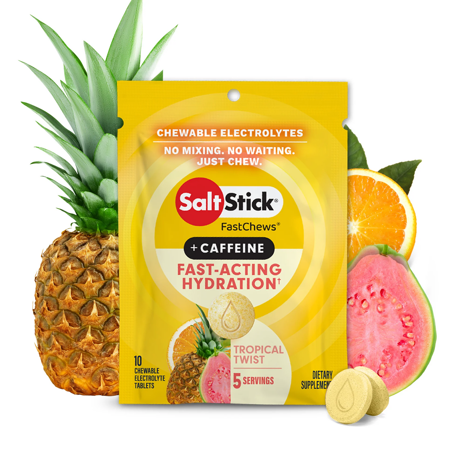 SaltStick FastChews Tropical Twist + Caffeine - 10ct. Packet