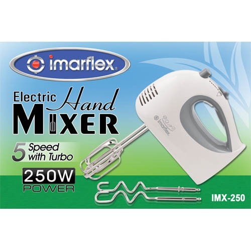 Imarflex IMX-250 Electric Hand Mixer (5 SPEEDS) - WHITE