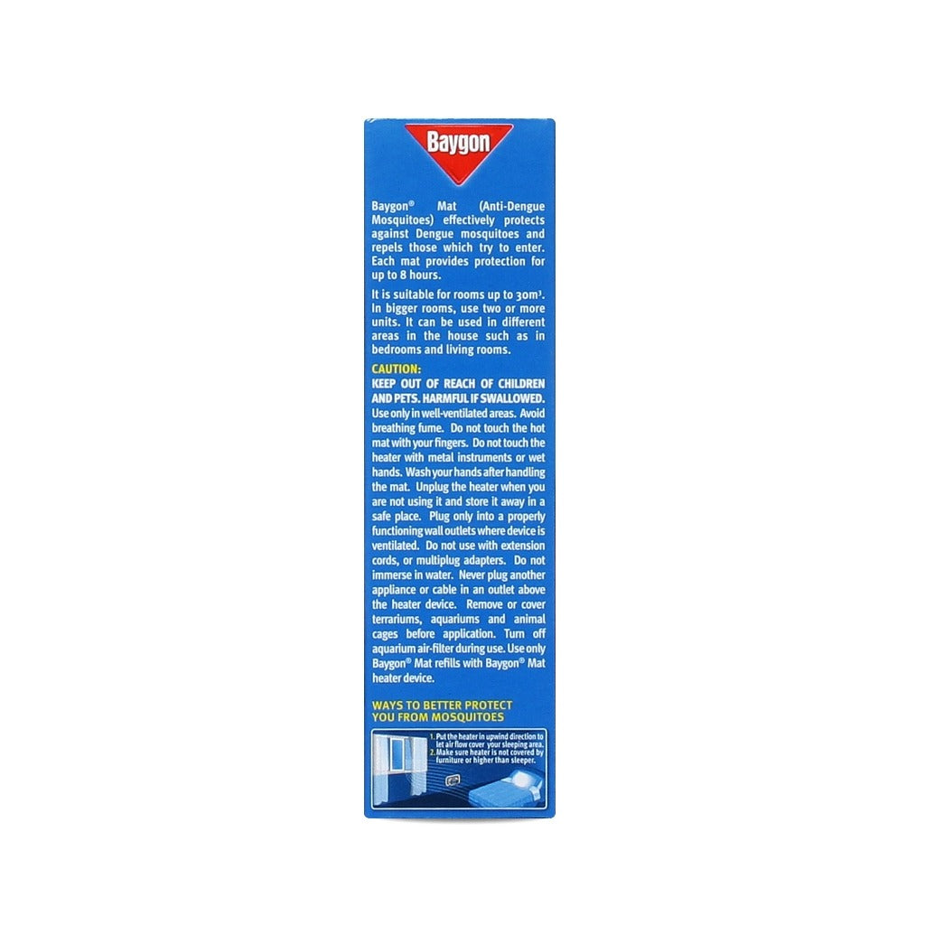 Baygon Mats Refill Anti-Mosquitoes 30s x 3 packs