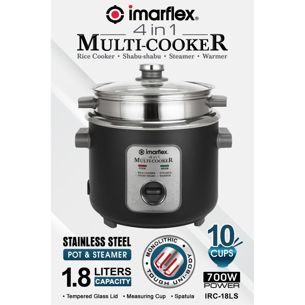 Imarflex IRC-18LS 4 in 1 MULTI-COOKER- 1.8L Capacity