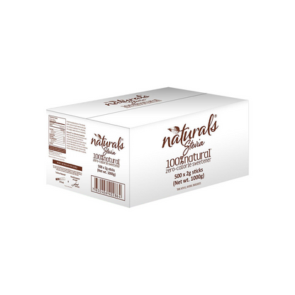 1 CASE - NATURALS STEVIA 500 Zero Calorie Sweetener - Natural Stevia Sweetener, Sugar Free - (500 Sticks)