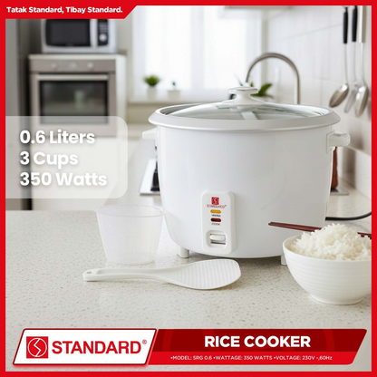 STANDARD RICE COOKER (350W) Plain white 0.6L/3Cups
