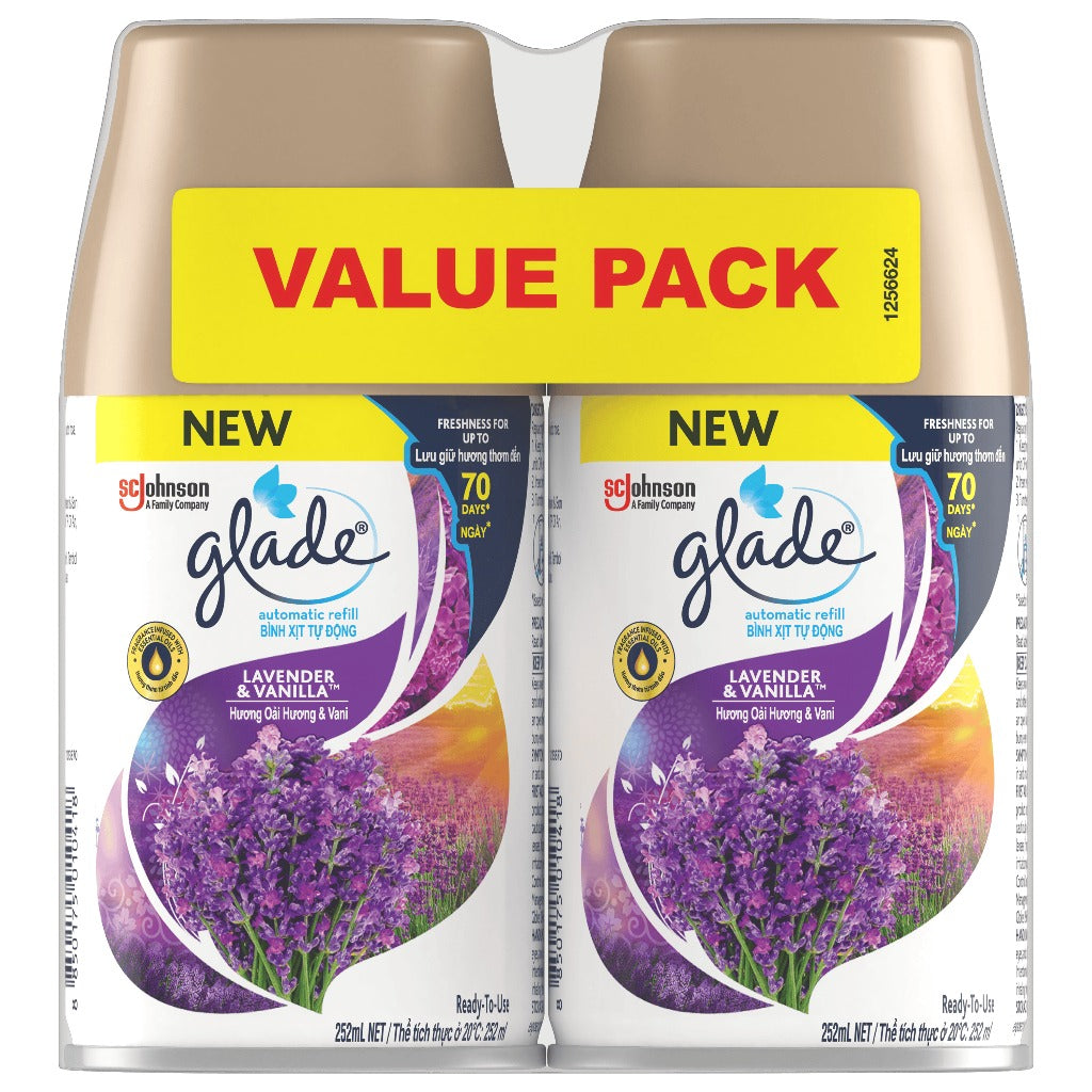 Glade Air Freshener Automatic Spray Refill 175g x 2 - Lavender & Vanilla Twin