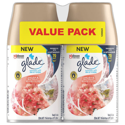 Glade Air Freshener Automatic Spray Refill 175g x 2 - Sakura & Waterlily
