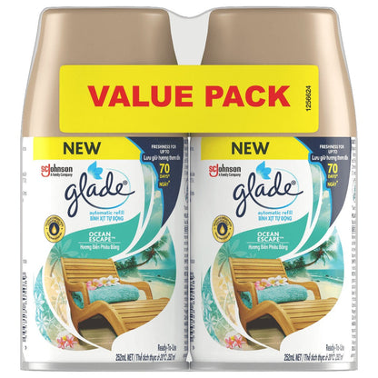 Glade Air Freshener Automatic Spray Refill 175g x 2- Ocean Escape Twin