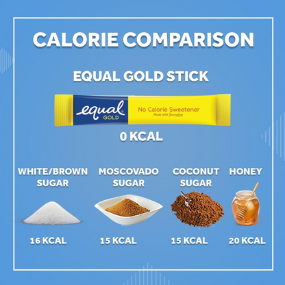 1 CASE - EQUAL GOLD 50 Zero Calorie Sweetener - Keto Diet Friendly, Diabetic Friendly -  (50 Sticks x 12 Boxes)