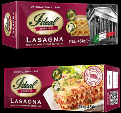1 CASE - Ideal Gourmet Pasta LASAGNA 454g x 12packs