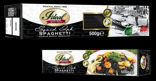 1 CASE - Ideal Gourmet Pasta SQUID INK SPAGHETTI 500g x 12 packs