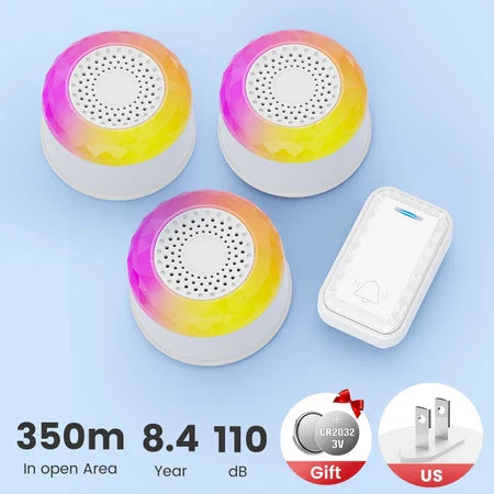 SMATRUL WIRELESS DOOR BELL - WHITE [1 BUTTON / 3 RECEIVERS]