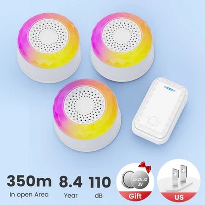 SMATRUL WIRELESS DOOR BELL - WHITE [1 BUTTON / 3 RECEIVERS]