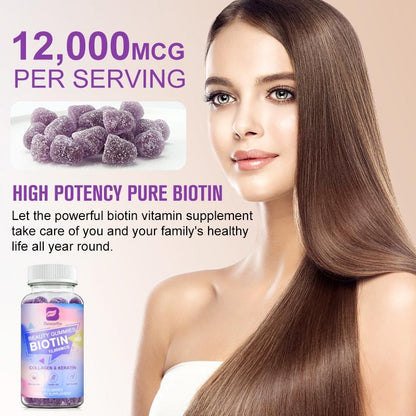 Beworths Beauty Biotin Gummies with Keratin & Collagen - 12000mcg