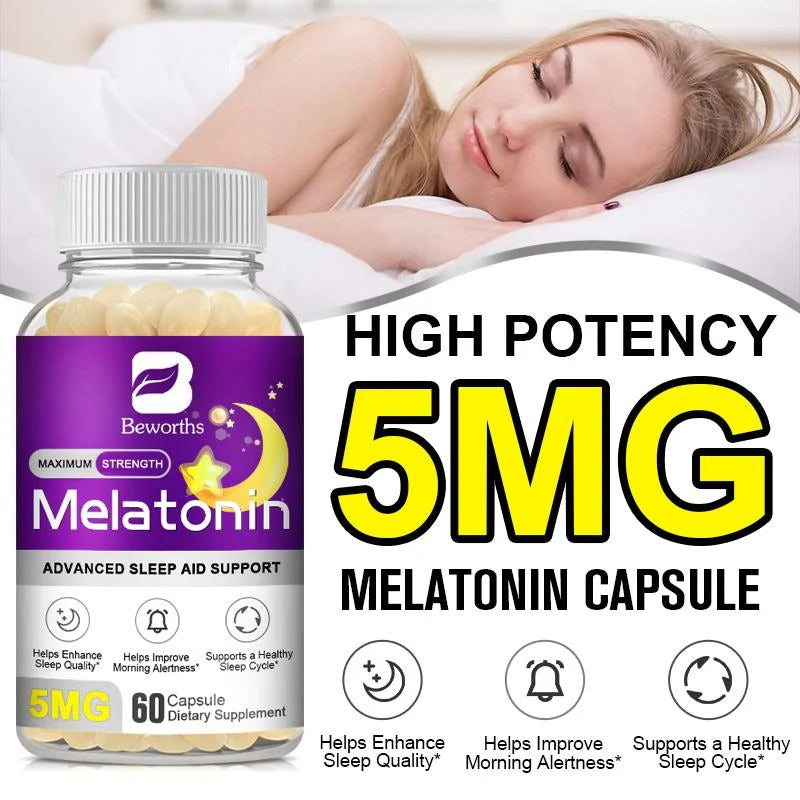 Beworths Melatonin Capsules for Advanced Sleep and Support - 5mg