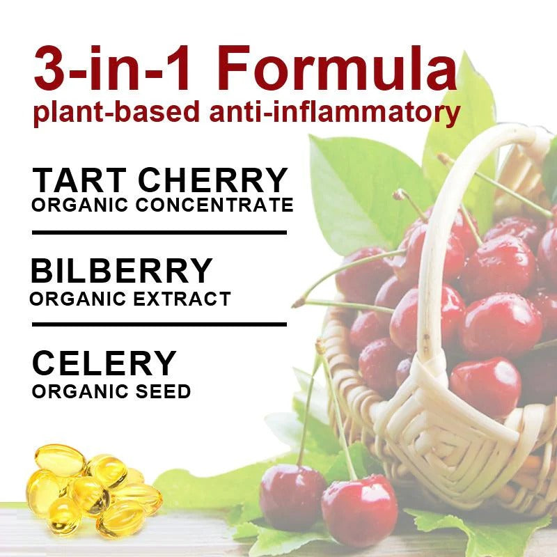 Beworths Tart Cherry Extract with Bilberry & Celery Seed Capsules - 12000mg