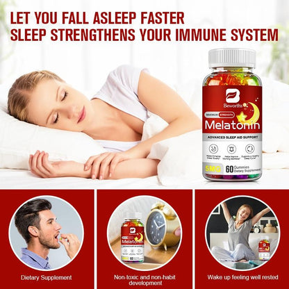 Beworths Melatonin Gummies for Sleep Aid Support - 5mg