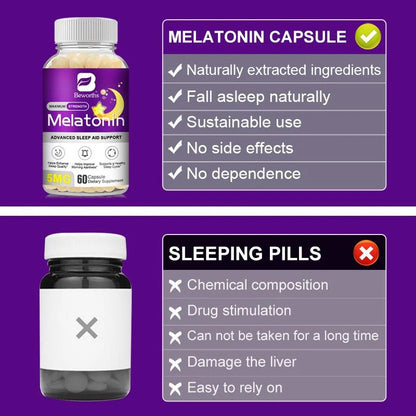 Beworths Melatonin Capsules for Advanced Sleep and Support - 5mg