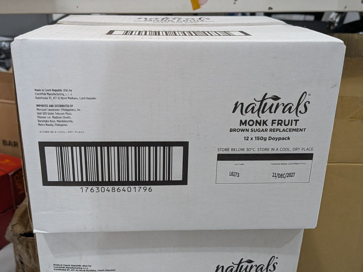 1 CASE - NATURALS MONK FRUIT 150G Brown Sugar Replacement Zero Calorie Sweetener - (150g x 12 Packs)