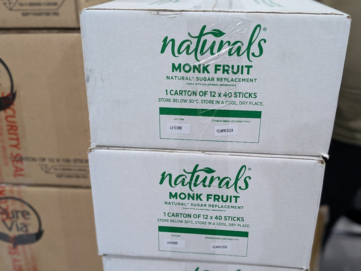 1 CASE - NATURALS MONK FRUIT 40 Zero Calorie Sweetener - Natural Sweetener, Sugar Free - (40 Sticks x 12 Packs)