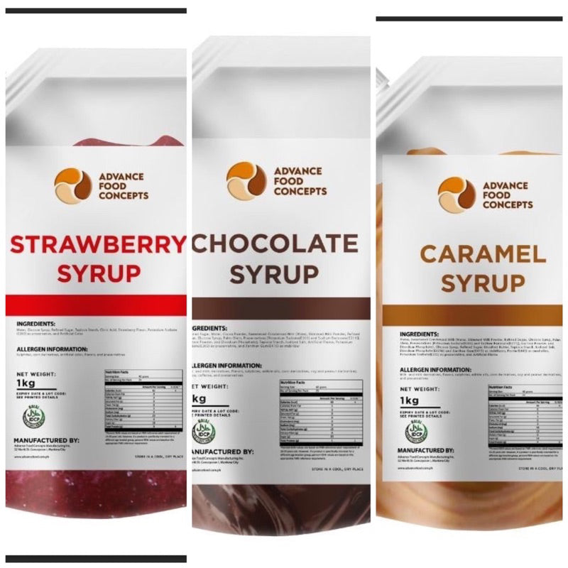 [Buy 1 Take 1]- Advance Food Concept Caramel, Chocolate & Strawberry Syrup 1kg