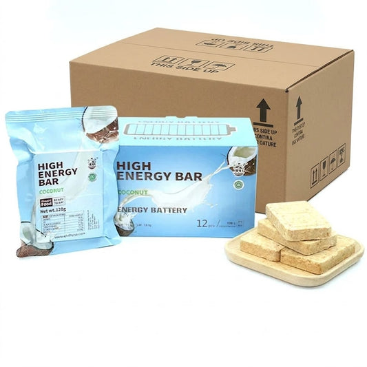 1 CASE - COCONUT High Energy Bar - 9 Boxes x 12 pcs - Exp. Date September 2045