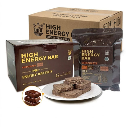 1 CASE -CHOCOLATE High Energy Bar - 9 Boxes x 12 pcs - Exp. Date 2045