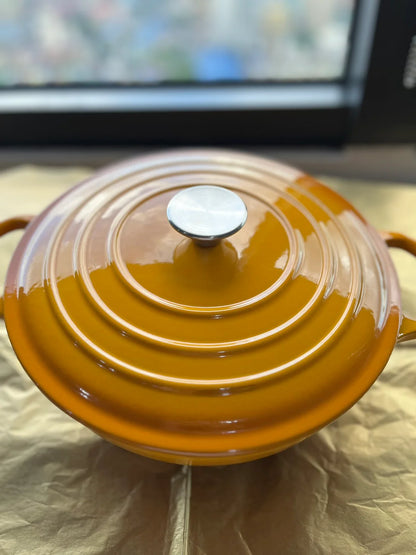 Happiness ENAMELED CAST IRON POT - YELLOW