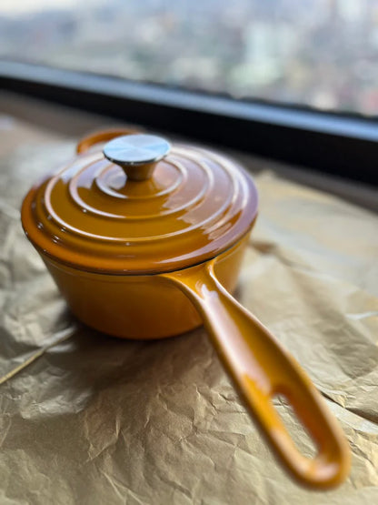 Happiness YELLOW ENAMELED CAST IRON SAUTE/SAUCE PAN