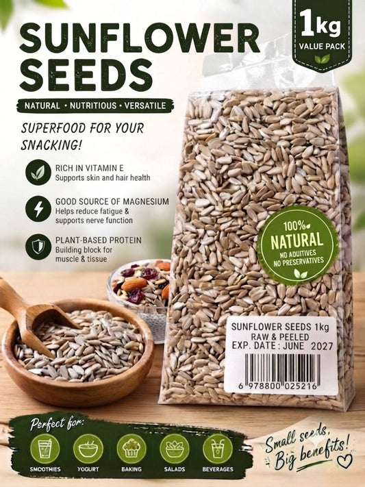 Segoi SUNFLOWER SEEDS 1kg - Sugar-free and Healthy - Exp. Date June 2027